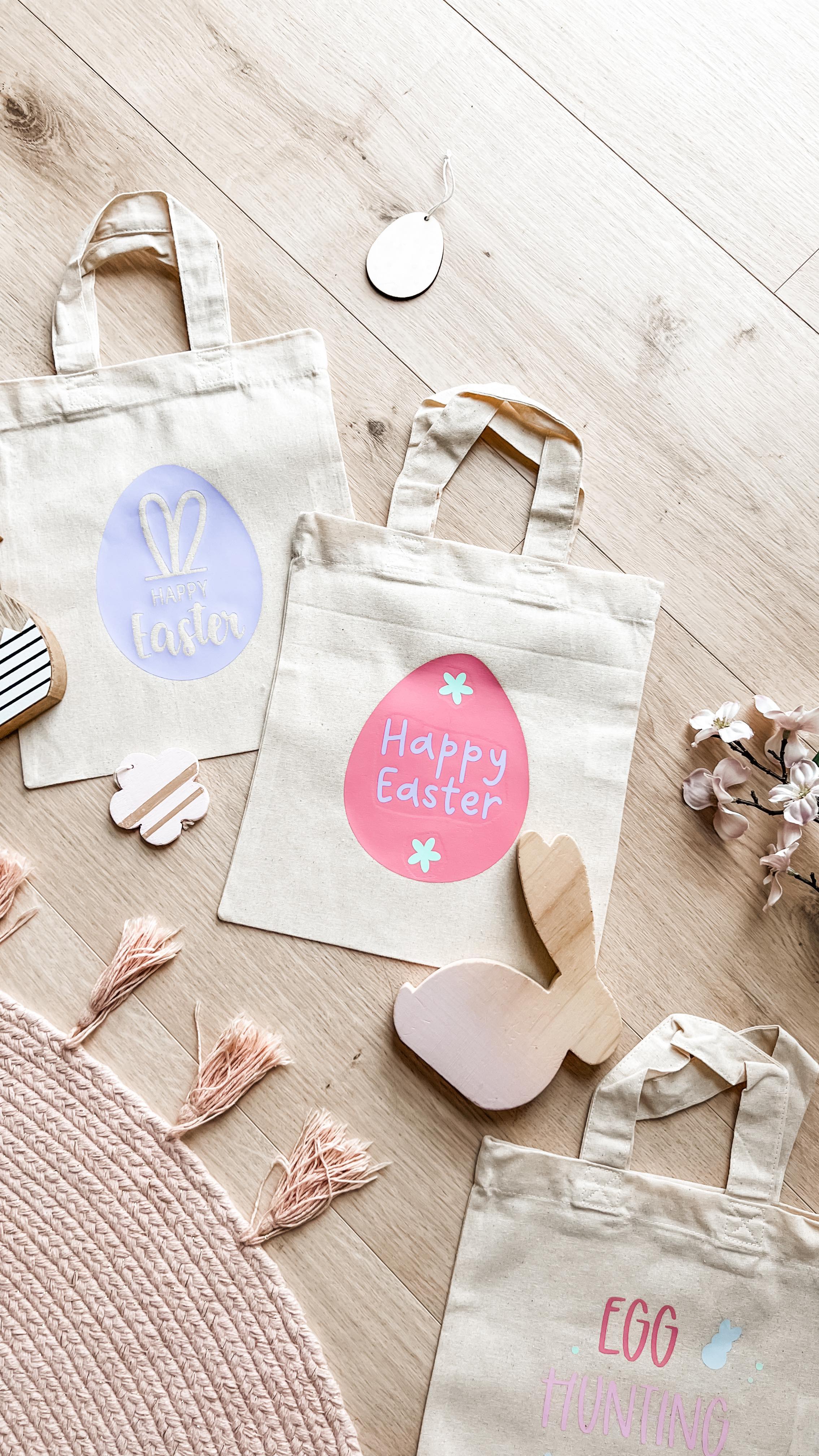 Ready for Easter Egg Hunting 🐣Liebe diese süßen Mini Baumwolltaschen. Perfekt für die Ostereiersuche oder als #geschenkidee#ostern #easter #diy #madebyme #cricut #plotten #plottenmachtglücklich #minibag #creative #creativelifehappylife #osterdiy #totebagMusic by @greenhousemusicclub